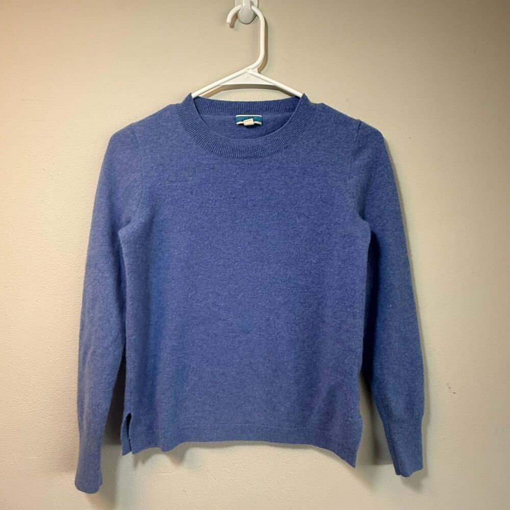 J.Crew 100% Cashmere Crewneck Sweater Women's Small Periwinkle Blue